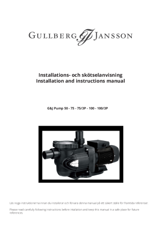 

G&J Pump Manual SV ENG. Rev2023.2

